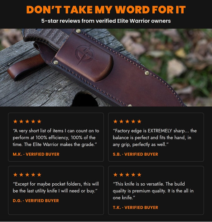 5-star reviews from verified Elite Warrior owners