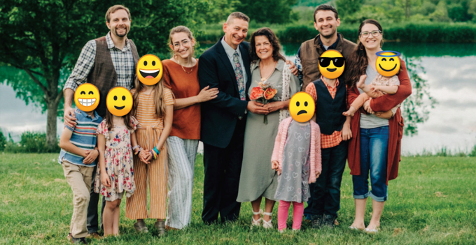 Carin and David’s vow renewal with the family