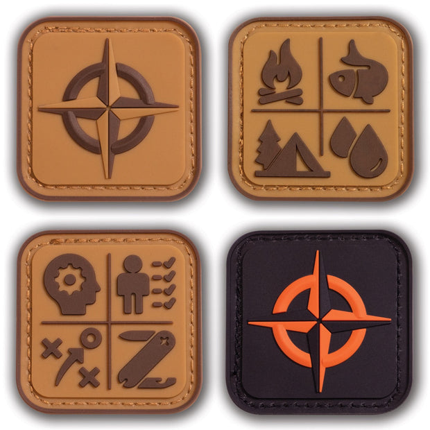 Survival Compass Patch: Orange