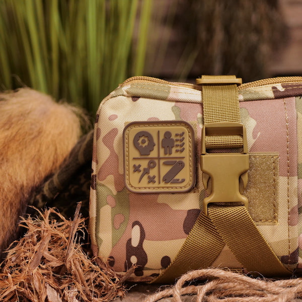 Survival Compass Morale Patch (Brown on Tan)