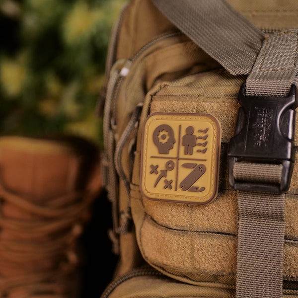 Survival Compass Morale Patch (Brown on Tan)
