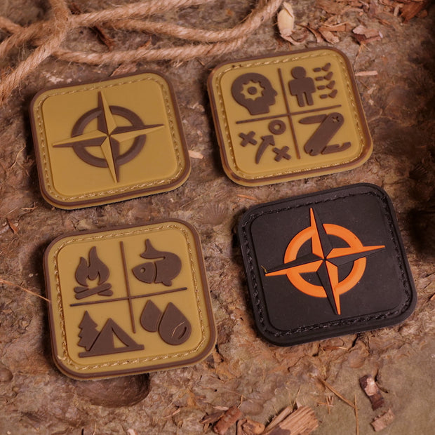 Survival Compass Patch: Desert Tan