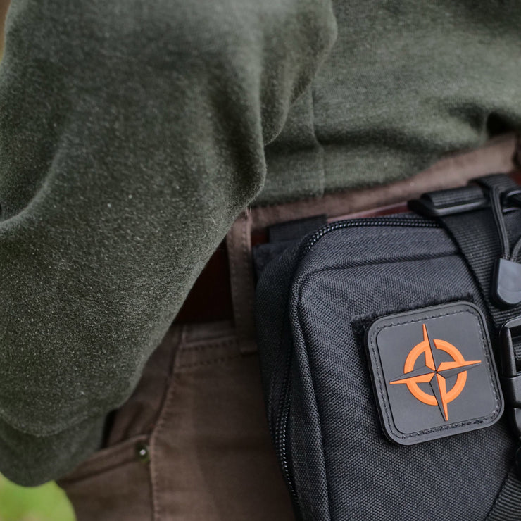 Survival Compass Morale Patch (Orange on Black)