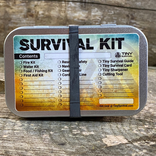 Tiny Survival Tin Kit: Rectangle - SMALL (7.4 c.i.)
