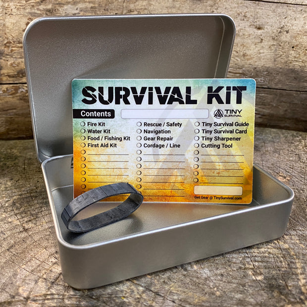 tobacco tin survival kit Hudson Bay Box Fire Set Retailers can offer the tin as a standalone item or use it as an incentive with the purchase of multiple Adventure Cards. Tiny Survival Tin Kit: Rectangle